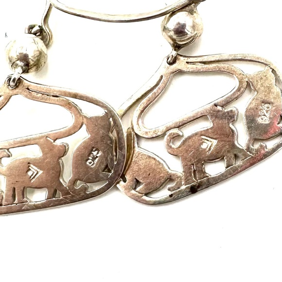 Silpada Sterling Silver Cat & Dog Earrings Retired W2050 - Picture 7 of 8